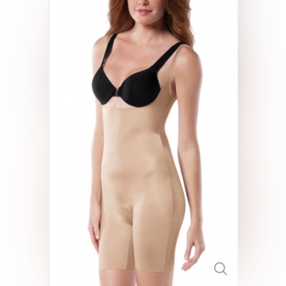 Spanx Slimplicity Open-Bust Mid-Thigh Bodysuit NUDE Size 2X - Picture 4 of 4